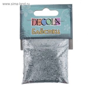 Декор блёстки ЗХК Decola 0.2 мм, 20 г, серебро