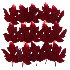 Декор «Осенний лист» набор 15 шт., размер 1 шт. 9 11 0,2 см, цвет красный