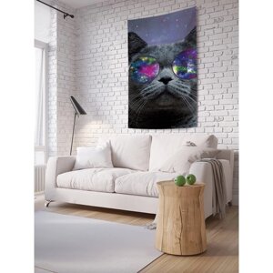 Декоративное панно с фотопечатью «Кот из космоса», вертикальное, размер 150х200 см