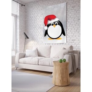 Декоративное панно с фотопечатью «Пингвин в шапке», вертикальное, размер 150х200 см