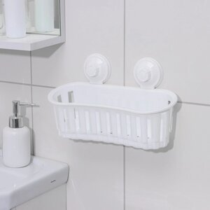 Держатель для ванных принадлежностей на вакуммных присосках, 30119 см, цвет белый