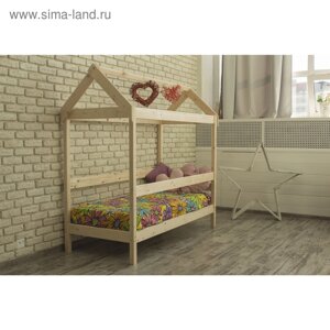 Детская кровать-домик, 7001600, массив сосны, без покрытия