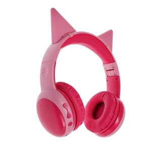 Детские наушники Perfeo KIDS, беспроводные, полноразмерные, микрофон, BT 5.0, 300 мАч, розовые