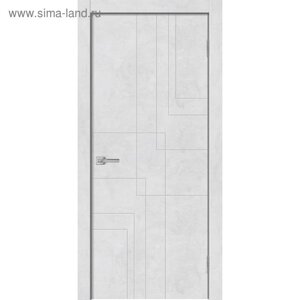 Дверное полотно GEOMETRY-3, 600 2000 мм, глухое, цвет бетон снежный