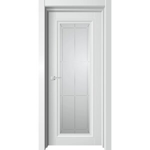 Дверное полотно «Otto», 6002000 мм, остеклённое, цвет белый бархат сатин