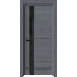 Дверное полотно «Торонто 2», 700 2000 мм, глухое, цвет бетон графит / лакобель чёрная