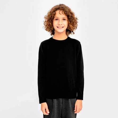 Джемпер для мальчика школьный, цвет чёрный, рост 152 см