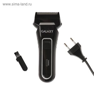 Электробритва Galaxy GL 4200, 3 Вт, сеточная, триммер, АКБ, чёрная