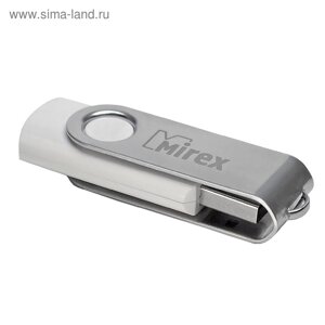 Флешка mirex swivel WHITE, 32 гб, USB2.0, чт до 25 мб/с, зап до 15 мб/с, белая