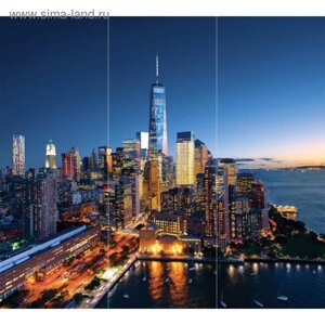 Фотообои флизелиновые 3D Flizetto "Закат над Манхэттеном" 300х270