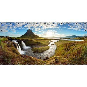 Фотосетка, 314 155 см, с фотопечатью, люверсы шаг 0.3 м, «Исландия»