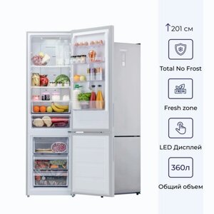 Холодильник DELVENTO VDM49101, двухкамерный, класс А+360 л, No Frost, серебристый