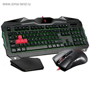 Игровой набор A4 Bloody Q2100/B2100 (Q210+Q9), клавиатура+мышь, проводной, мембранный, черный