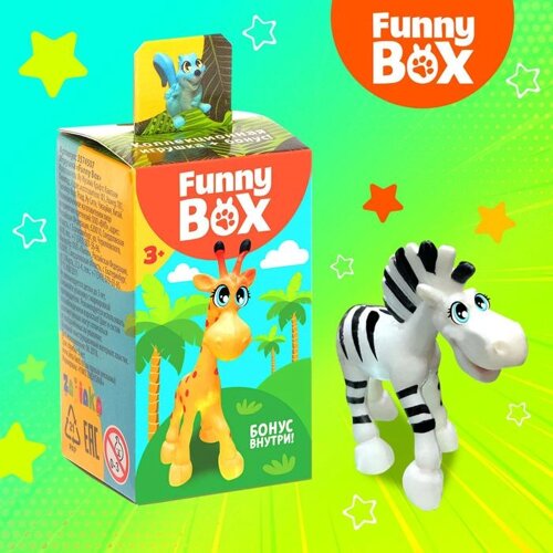 Игровой набор Funny Box «Зоопарк»карточка, фигурка, лист наклеек