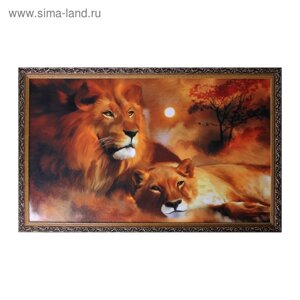 Картина "Львы" 67х107 см