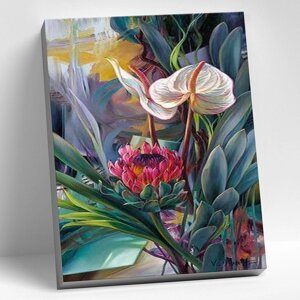 Картина по номерам 40 50 см «Тропическое искусство» 31 цвет