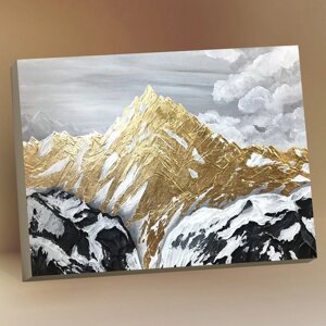 Картина по номерам с поталью 40 50 см «Золотые вершины» 14 цветов