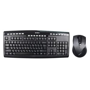 Клавиатура + мышь A4Tech 9200F клав: черный мышь: черный USB беспроводная Multimedia