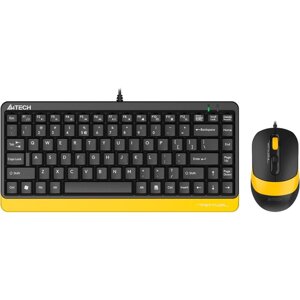 Клавиатура + мышь A4Tech Fstyler F1110 клав: черный/желтый мышь: черный/желтый USB Multimedia 100460