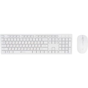 Клавиатура + мышь Оклик 240M клав: белый мышь: белый USB беспроводная slim Multimedia (1091258 10046