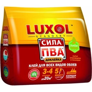 Клей обойный LUXOL, PVA, универсальный, для всех видов обоев, пакет, 100 г