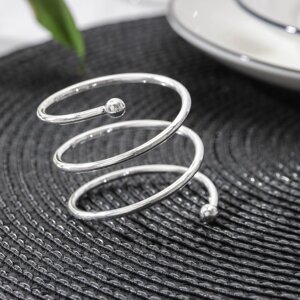 Кольцо для салфеток «Спираль», 4,54 см, цвет серебряный
