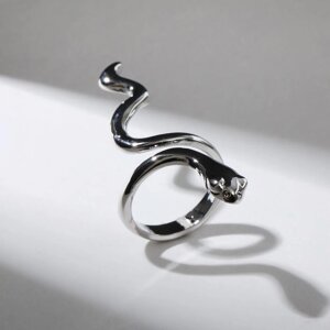 Кольцо «Змея» гладкая, цвет серебро, безразмерное