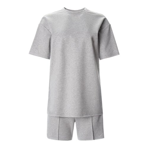Комплект (футболка, шорты) женский MINAKU: Casual Collection цвет светло-серый, р-р 44