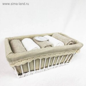 Комплект махровых полотенец «Ирис», размер 30х50 см - 5 шт, цвет капучино