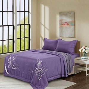 Комплект с одеялом дуэт «Изида», размер 230х250 см, 160х220 см - 2 шт, 50х70 см - 2 шт, цвет фиолетовый