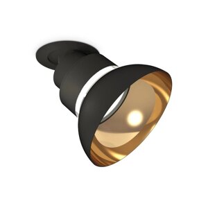 Комплект встраиваемого поворотного светильника Ambrella light, Techno, XM8102601, GX53, цвет чёрный песок, золото желтое полированное, прозрачный