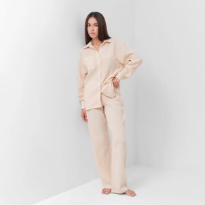 Комплект женский (рубашка, брюки) KAFTAN "Basic" р. 48-50, молочный