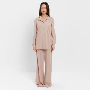 Комплект женский (рубашка, брюки, топ) KAFTAN "Base" р. 42, пудровый