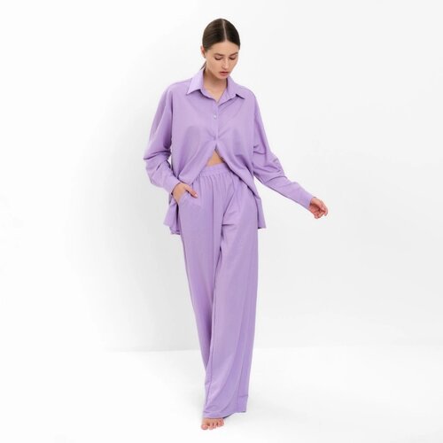 Комплект женский (сорочка, брюки) MINAKU цвет сиреневый, р-р 52