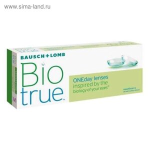 Контактные линзы Biotrue ONE day ,3,75/8,6, в наборе 30 шт.