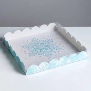 Коробка для кондитерских изделий с PVC крышкой «Let it snow», 21 21 3 см