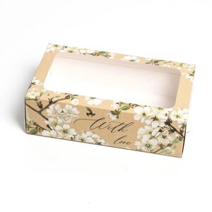 Коробка кондитерская складная, упаковка «With Love», 18 х 10,5 х 5,5 см