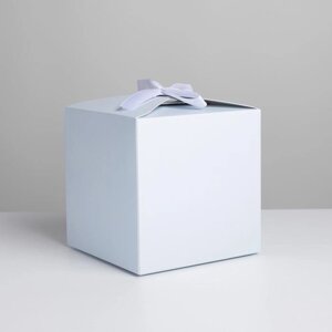 Коробка подарочная складная, упаковка, «Голубая», 12 х 12 х 12 см