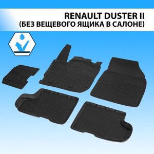 Коврики в салон автомобиля литьевые Rival, Renault Duster II (FWD/4WD, без вещевого ящика) 2021-н. в., с крепежом , 5 шт., 64701004