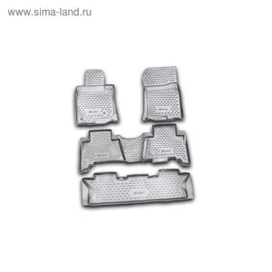 Коврики в салон TOYOTA Land Cruiser Prado 12/2009-2013, 5 шт., 7 мест (полиуретан)