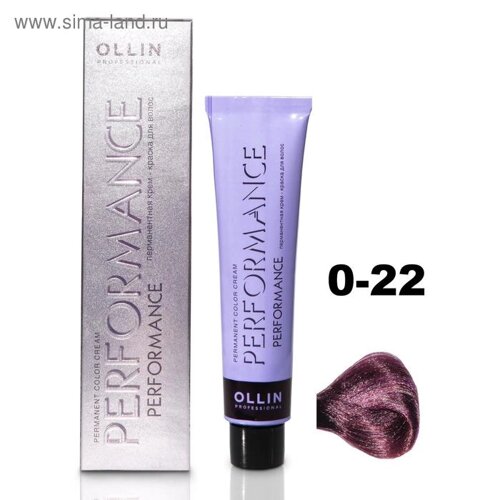 Крем-краска для волос Ollin Professional Performance, тон 0/22 фиолетовый, 60 мл