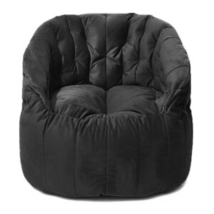 Кресло Челси, размер 85х85 см, ткань велюр, цвет чёрный