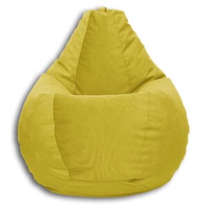 Кресло-мешок «Груша» Позитив Liberty, размер XXL, диаметр 105 см, высота 130 см, велюр, цвет лимонный
