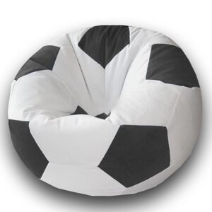 Кресло-мешок «Мяч», размер 100 см, см, велюр, цвет белый, черный