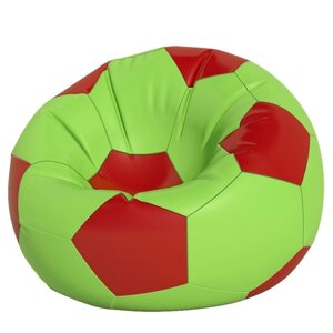 Кресло-мешок Мяч, размер 90 см, ткань оксфорд, цвет салатовый, красный