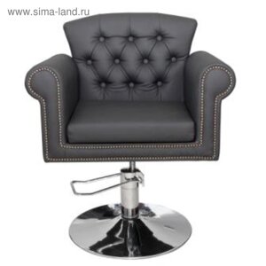 Кресло парикмахерское Версаль, цвет чёрный, молдинг бронза 7756
