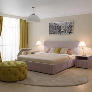 Кровать «Атриум» с ПМ, 160200 см, премиум велюр, цвет пыльная сирень