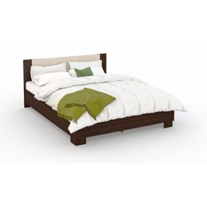 Кровать «Аврора» без ПМ, 140 200 см, со встроенным основанием, цвет венге / дуб молочный