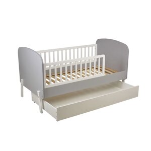 Кровать детская Polini kids Mirum 2000, c ящиком, цвет серый-белый