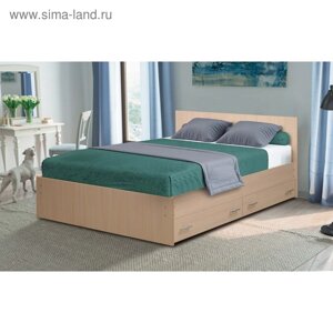 Кровать на уголках №4 с ящиками, 1400х2000 мм, цвет молочный дуб